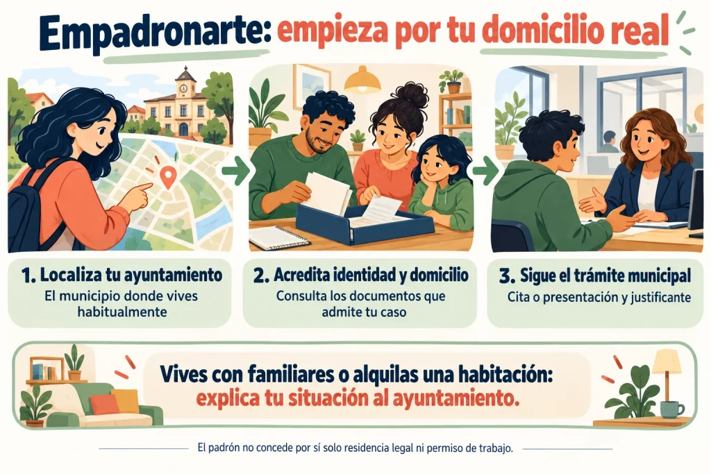 Infografía: pasos para empadronarse en España como extranjero