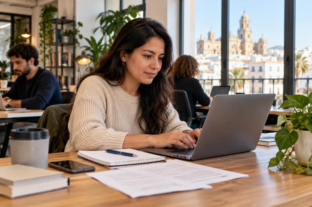 Persona preparando una candidatura de empleo