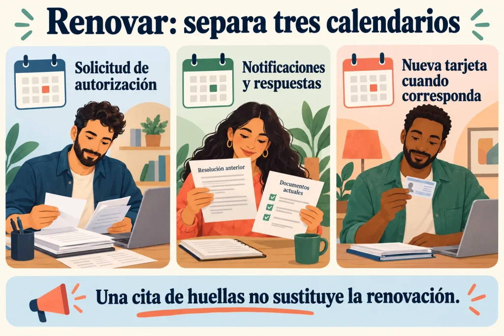 Infografía: pasos para renovar la residencia en España
